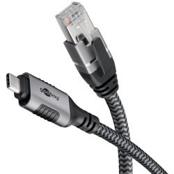 Goobay 70697 changeur de genre de câble USB C RJ-45 Noir, Argent Goobay 70697 changeur de genre de câble USB C RJ-45 Noir, Argent