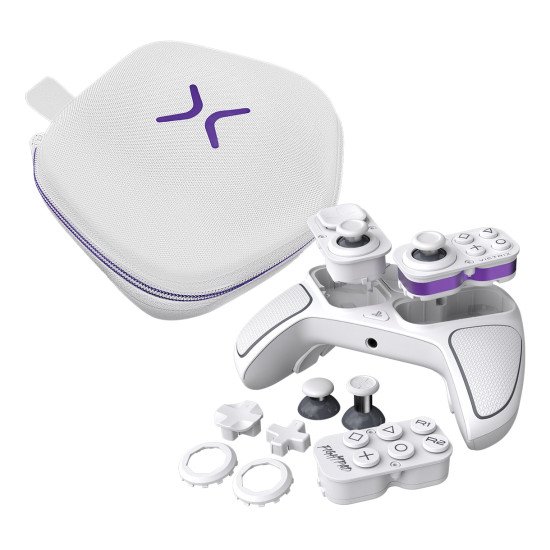 Turtle Beach Victrix Pro BFG Reloaded Blanc PlayStation Manette de gaming modulaire sans fil w/Bluetooth, module Fightpad et effet Hall pour PlayStation 5, PlayStation 4 et PC