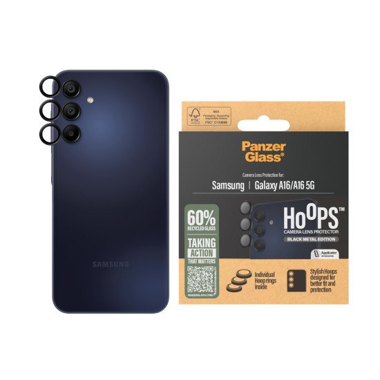 PanzerGlass ® Hoops® Black Camera Lens Protector Samsung Galaxy A16 | A16 5G Protection d'écran transparent 1 pièce(s) PanzerGlass ® Hoops® Black Camera Lens Protector Samsung Galaxy A16 | A16 5G Protection d'écran transparent 1 pièce(s)