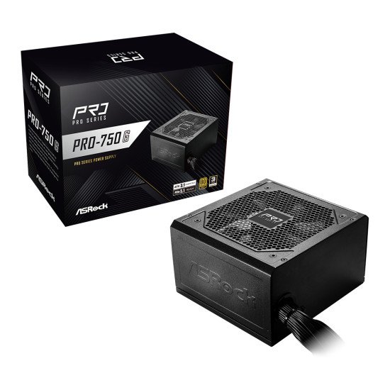 Asrock PRO-750G unité d'alimentation d'énergie 750 W 24-pin ATX ATX Noir