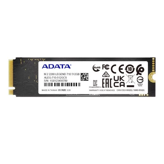 ADATA LEGEND 710 M.2 512 Go PCI Express 3.0 3D NAND NVMe ADATA LEGEND 710 M.2 512 Go PCI Express 3.0 3D NAND NVMe