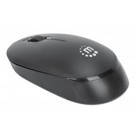Manhattan Souris sans fil Performance III, noire, 1000 dpi, 2,4 GHz (jusqu'à 10 m), USB, optique, ambidextre, 3 boutons avec molette, nano récepteur USB, pile AA non incluse, garantie 3 ans