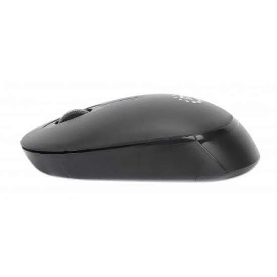 Manhattan Souris sans fil Performance III, noire, 1000 dpi, 2,4 GHz (jusqu'à 10 m), USB, optique, ambidextre, 3 boutons avec molette, nano récepteur USB, pile AA non incluse, garantie 3 ans