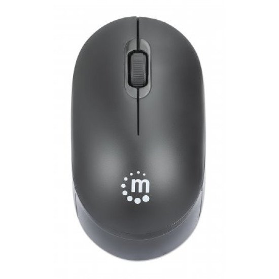 Manhattan Souris sans fil Performance III, noire, 1000 dpi, 2,4 GHz (jusqu'à 10 m), USB, optique, ambidextre, 3 boutons avec molette, nano récepteur USB, pile AA non incluse, garantie 3 ans