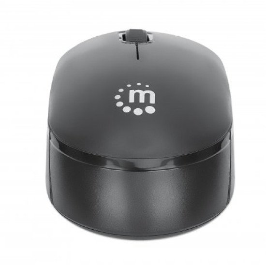 Manhattan Souris sans fil Performance III, noire, 1000 dpi, 2,4 GHz (jusqu'à 10 m), USB, optique, ambidextre, 3 boutons avec molette, nano récepteur USB, pile AA non incluse, garantie 3 ans