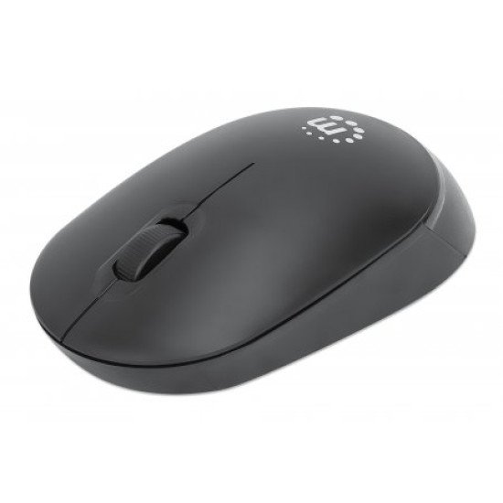 Manhattan Souris sans fil Performance III, noire, 1000 dpi, 2,4 GHz (jusqu'à 10 m), USB, optique, ambidextre, 3 boutons avec molette, nano récepteur USB, pile AA non incluse, garantie 3 ans