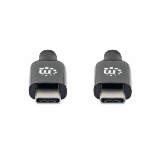 Manhattan Câble USB-C vers USB-C actif, 5 m, mâle à mâle, 10 Gbit/s (USB 3.1), 3 A (charge rapide), noir, garantie à vie