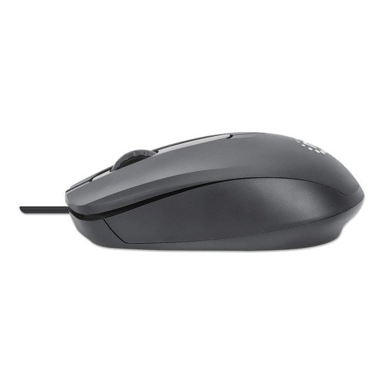 Manhattan Souris USB filaire Comfort II, 1000 dpi, optique, ambidextre, 3 boutons + molette, noire, garantie 3 ans