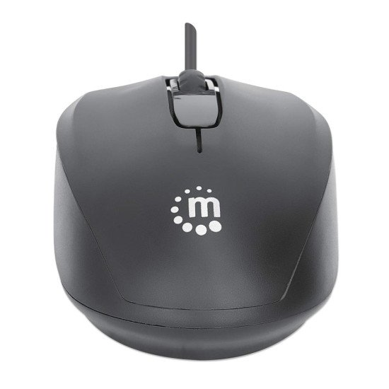 Manhattan Souris USB filaire Comfort II, 1000 dpi, optique, ambidextre, 3 boutons + molette, noire, garantie 3 ans