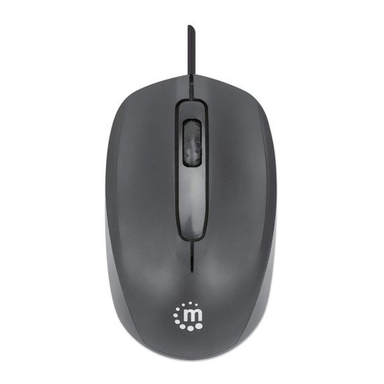 Manhattan Souris USB filaire Comfort II, 1000 dpi, optique, ambidextre, 3 boutons + molette, noire, garantie 3 ans