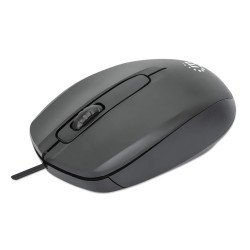 Manhattan Souris USB filaire Comfort II, 1000 dpi, optique, ambidextre, 3 boutons + molette, noire, garantie 3 ans