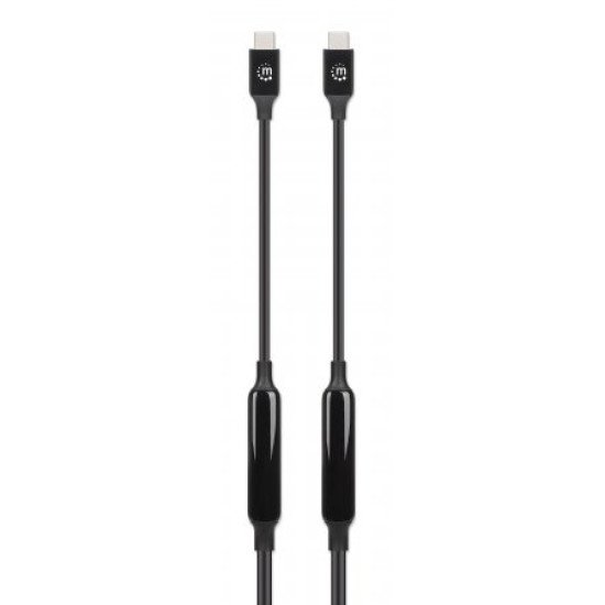 Manhattan Câble USB-C vers USB-C actif, 3 m, mâle à mâle, 10 Gbit/s (USB 3.2 Gen 2 / USB 3.1), 3 A (charge rapide), noir, garantie à vie