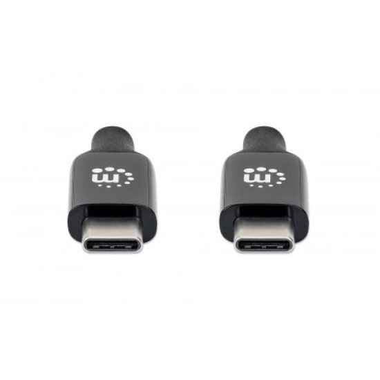 Manhattan Câble USB-C vers USB-C actif, 3 m, mâle à mâle, 10 Gbit/s (USB 3.2 Gen 2 / USB 3.1), 3 A (charge rapide), noir, garantie à vie