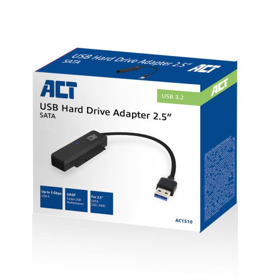 ACT AC1510 changeur de genre de câble SATA USB Type-A Noir