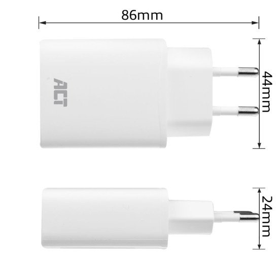 ACT AC2100 chargeur d'appareils mobiles Blanc Intérieure