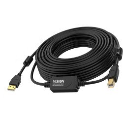 Vision TC 10MUSB+/BL/2 câble USB 10 m USB 2.0 USB A USB B Noir Vision TC 10MUSB+/BL/2 câble USB 10 m USB 2.0 USB A USB B Noir