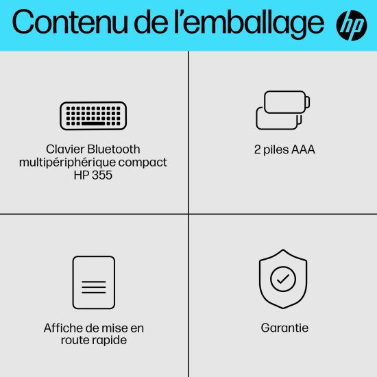 HP Clavier Bluetooth multi-appareil compact 355