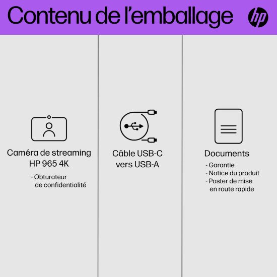 HP Webcam de diffusion 4K 965