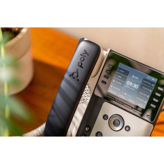 POLY Edge E300 IP Phone and PoE-enabled téléphone fixe Noir 8 lignes IPS