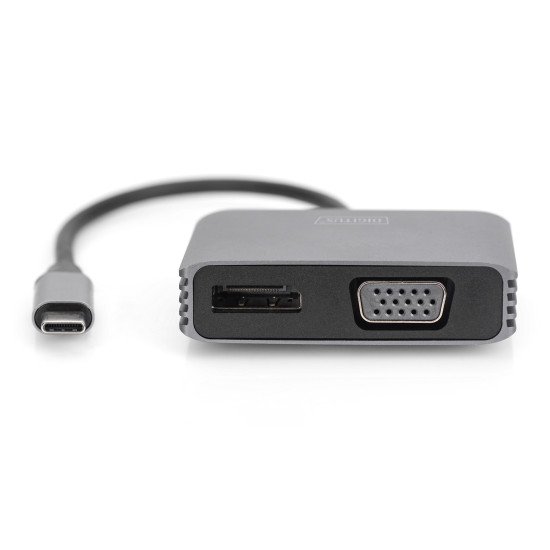 Digitus Adaptateur graphique USB Type-C™ 4K 2 en 1 Mini DisplayPort + VGA Digitus Adaptateur graphique USB Type-C™ 4K 2 en 1 Mini DisplayPort + VGA