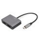 Digitus Adaptateur graphique USB Type-C™ 4K 2 en 1 Mini DisplayPort + HDMI Digitus Adaptateur graphique USB Type-C™ 4K 2 en 1 Mini DisplayPort + HDMI