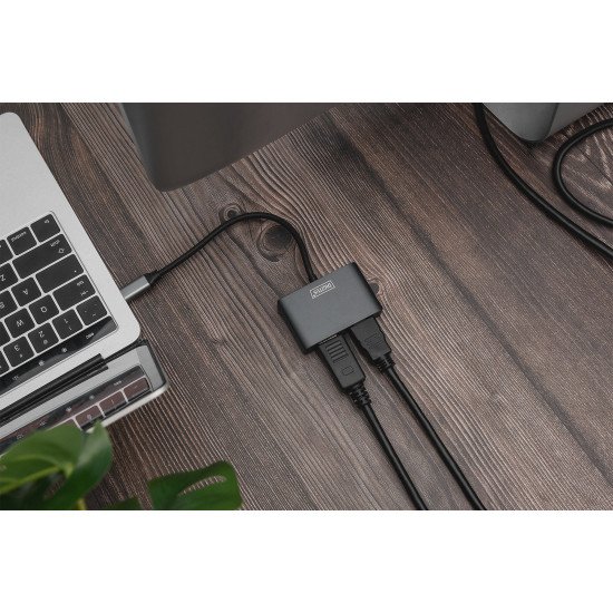 Digitus Adaptateur graphique USB Type-C™ 4K 2 en 1 Mini DisplayPort + HDMI Digitus Adaptateur graphique USB Type-C™ 4K 2 en 1 Mini DisplayPort + HDMI