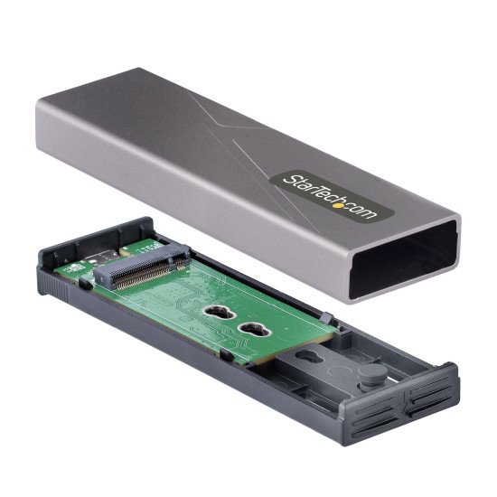 StarTech.com Boîtier Externe SSD M.2 NVMe/SATA - Boîtier Disque Dur SSD M.2 PCIe/SATA - Boîtier SSD M.2 - Boîtier pour SSD M.2 avec Câbles Hôtes USB-C et USB A - Boîtier M.2 NVMe Compatible 2230/2242/2260/2280
