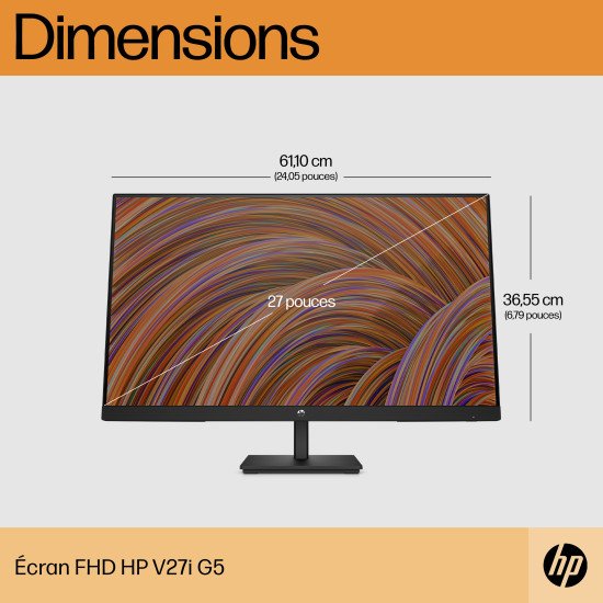 HP V27i G5 écran PC 68,6 cm (27") 1920 x 1080 pixels Full HD Noir