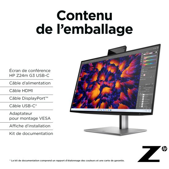 HP Z24m G3 60,5 cm (23.8") 2560 x 1440 pixels Quad HD Argent