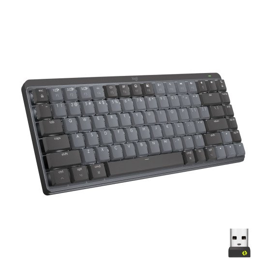 Logitech MX Mini Mechanical clavier RF sans fil + Bluetooth QWERTZ Suisse Graphite, Gris