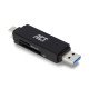 ACT AC6375 lecteur de carte mémoire USB 3.2 Gen 1 (3.1 Gen 1) Noir