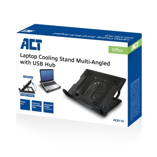 ACT AC8110 système de refroidissement pour ordinateurs portables 43,9 cm (17.3") 1000 tr/min Noir