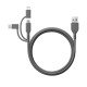 GP Batteries CY1N câble USB 1 m USB A USB C/Micro-USB B/Lightning Gris