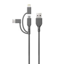 GP Batteries CY1N câble USB 1 m USB A USB C/Micro-USB B/Lightning Gris GP Batteries CY1N câble USB 1 m USB A USB C/Micro-USB B/Lightning Gris