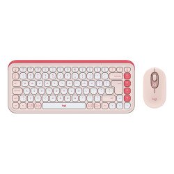 Logitech POP Icon Combo clavier Souris incluse Universel Bluetooth QWERTY US International Rose, Blanc