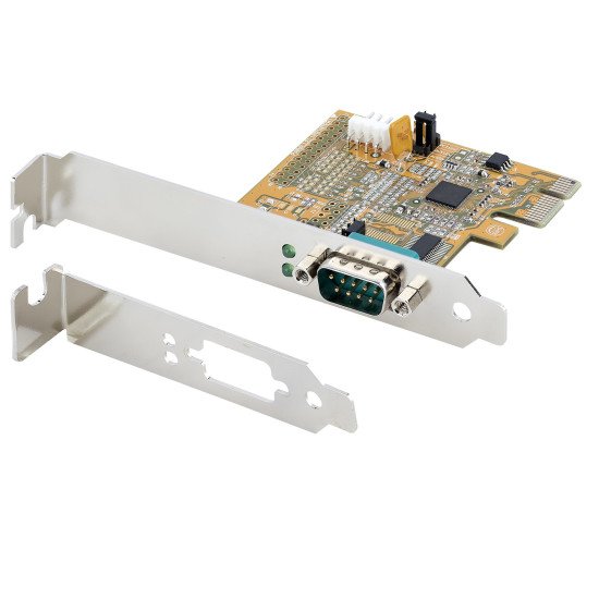 StarTech.com Carte Série PCI Express à 1 port - Carte d'Extension Série PCIe vers RS232 (DB9) - Adaptateur PCIe avec UART 16C1050, Supports Standard ou Profil Bas - Rétention COM, Windows et Linux