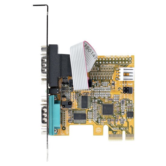 StarTech.com Carte Série PCI Express à 2 ports - Carte d'Extension Série PCIe vers RS232 (DB9) - Adaptateur PCIe avec UART 16C1050, Supports Standard ou Profil Bas - Carte PCIe 2 Ports, Rétention COM, Win et Linux