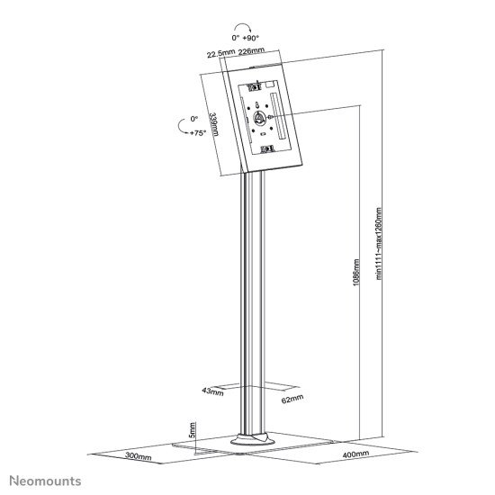 Neomounts by Newstar support au sol pour tablettes