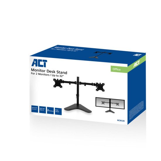 ACT AC8320 support d'écran plat pour bureau 81,3 cm (32") Autonome Noir