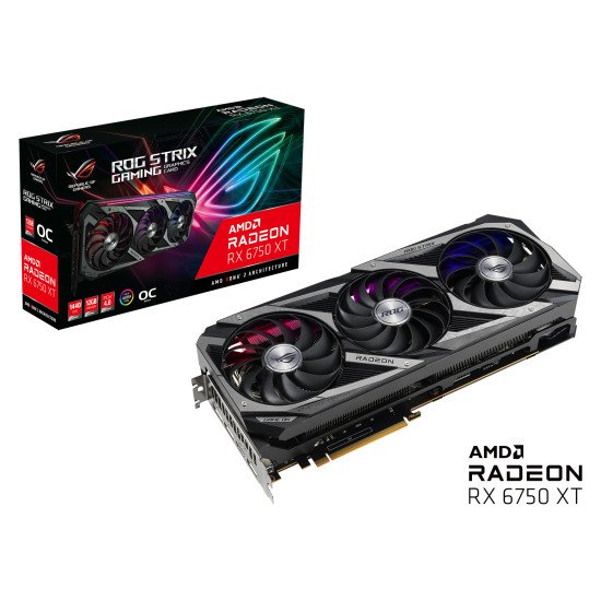 ASUS ROG -STRIX-RX6750XT-O12G-GAMING AMD Radeon RX 6750 XT 12 Go GDDR6 ASUS ROG -STRIX-RX6750XT-O12G-GAMING AMD Radeon RX 6750 XT 12 Go GDDR6