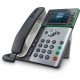 POLY Edge E300 IP Phone and PoE-enabled téléphone fixe Noir 8 lignes IPS