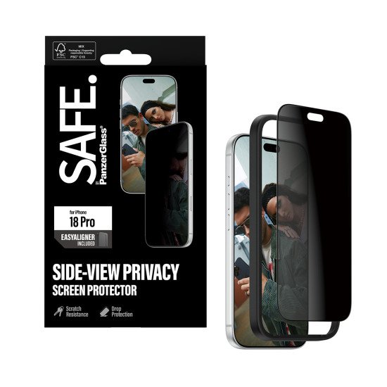 PanzerGlass SAFE. by ® Privacy Screen Protector iPhone 2026 Pro | Ultra-Wide Fit m. EasyAligner Protection d'écran transparent 1 pièce(s)