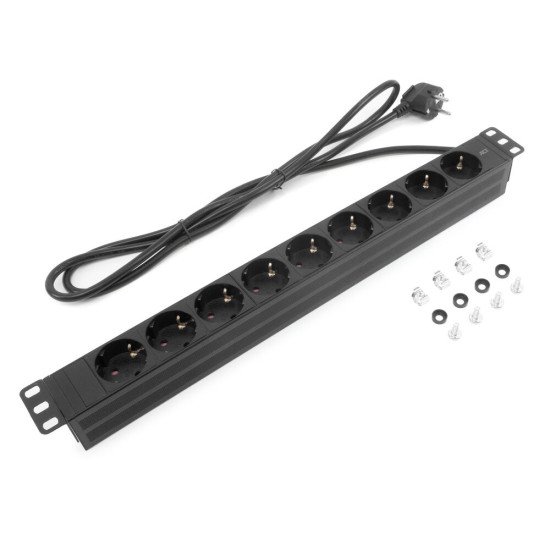 ACT Rallonge PDU 19" CEE7/7 avec 9 prises de type F, 3m H05VV-F 3G1.5 ACT Rallonge PDU 19" CEE7/7 avec 9 prises de type F, 3m H05VV-F 3G1.5