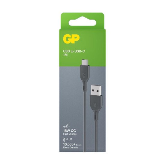 GP Batteries CC1N câble USB 1 m USB 3.2 Gen 1 (3.1 Gen 1) USB A USB C Gris