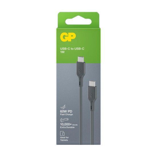 GP Batteries CC1P câble USB 1 m USB 3.2 Gen 1 (3.1 Gen 1) USB C Gris