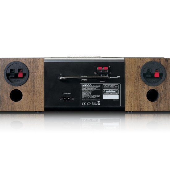 Lenco MC-175SI ensemble audio pour la maison Système micro audio domestique 40 W Argent, Bois