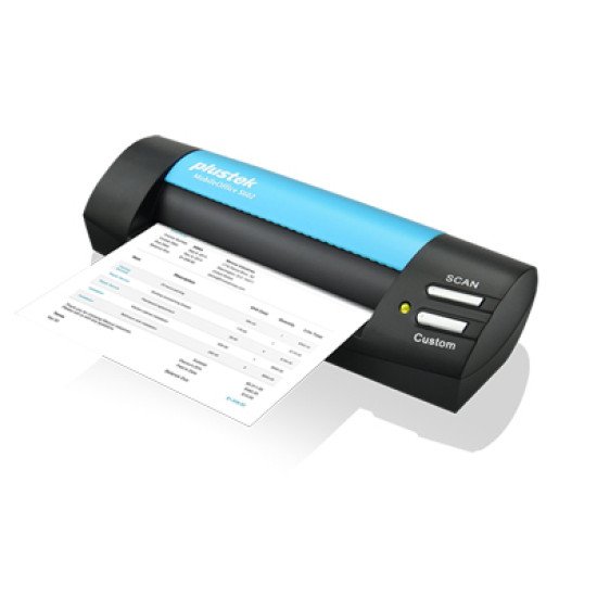 Plustek MobileOffice S602 Numériseur de cartes de visite 1200 x 1200 DPI A6 Noir, Bleu