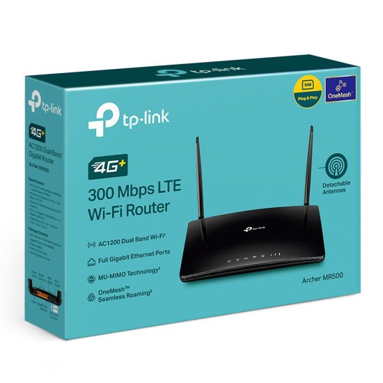 TP-Link Archer MR500 routeur sans fil Gigabit Ethernet Bi-bande (2,4 GHz / 5 GHz) 4G Noir