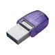 Kingston Technology DataTraveler microDuo 3C lecteur USB flash 128 Go USB Type-A / USB Type-C 3.2 Gen 1 (3.1 Gen 1) Acier inoxydable, Violet