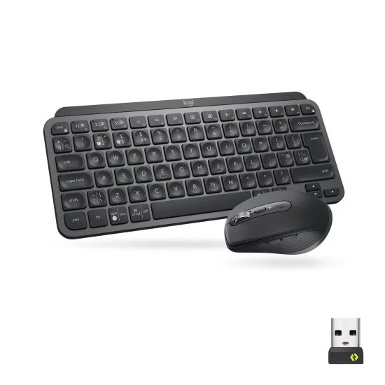 Logitech MX Keys Mini Combo for Business clavier Souris incluse RF sans fil + Bluetooth QWERTY US International Graphite Logitech MX Keys Mini Combo for Business clavier Souris incluse RF sans fil + Bluetooth QWERTY US International Graphite